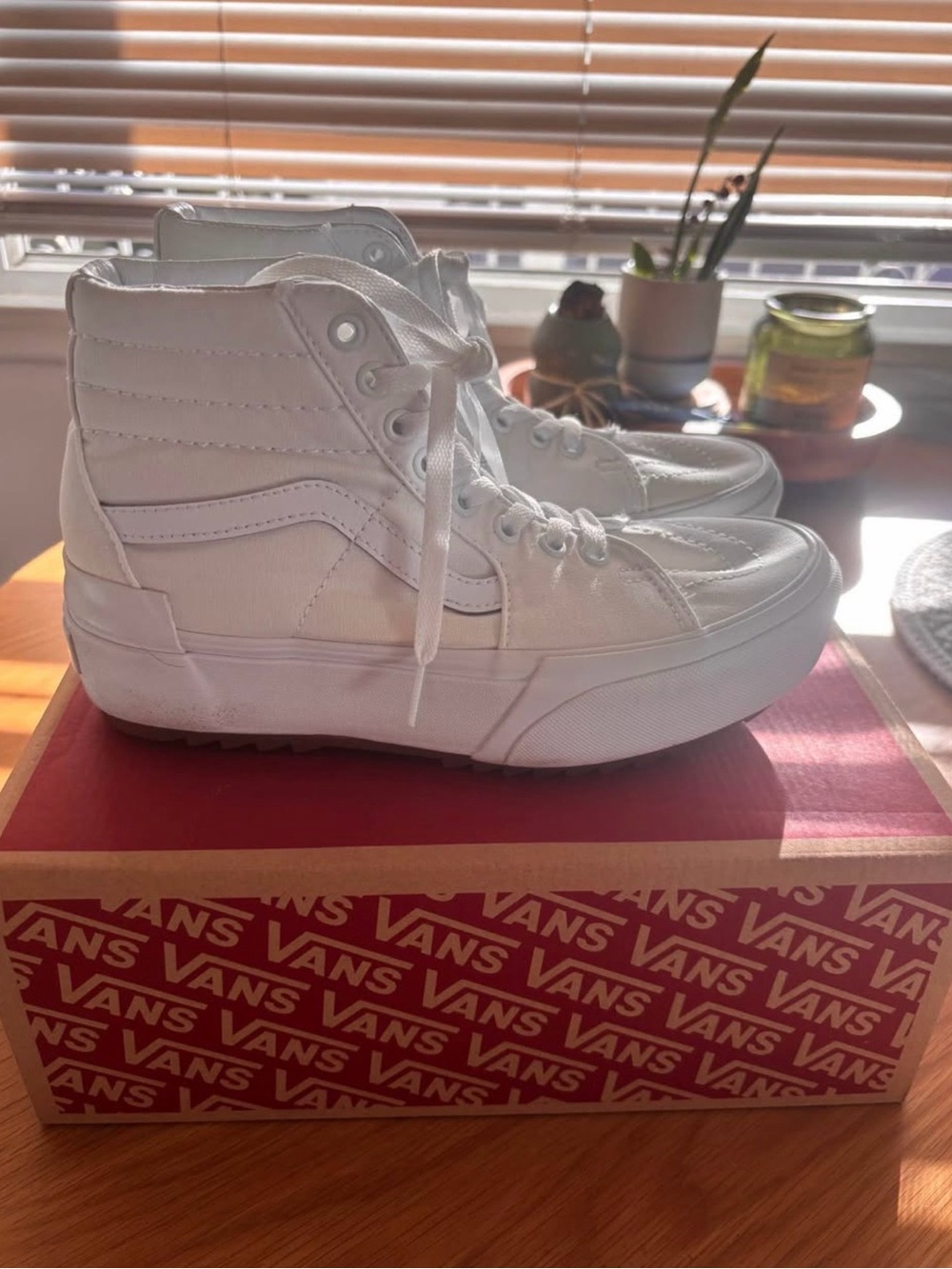 Vans Women’s White High-Top Platform Sneakers